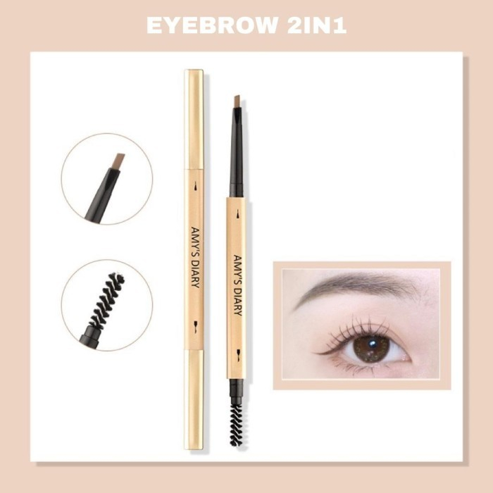 [PAKET HEMAT] Amy'sDiary Eye Makeup Set Eyebrow Eyeliner Maskara White Flower Waterproof 3 In 1