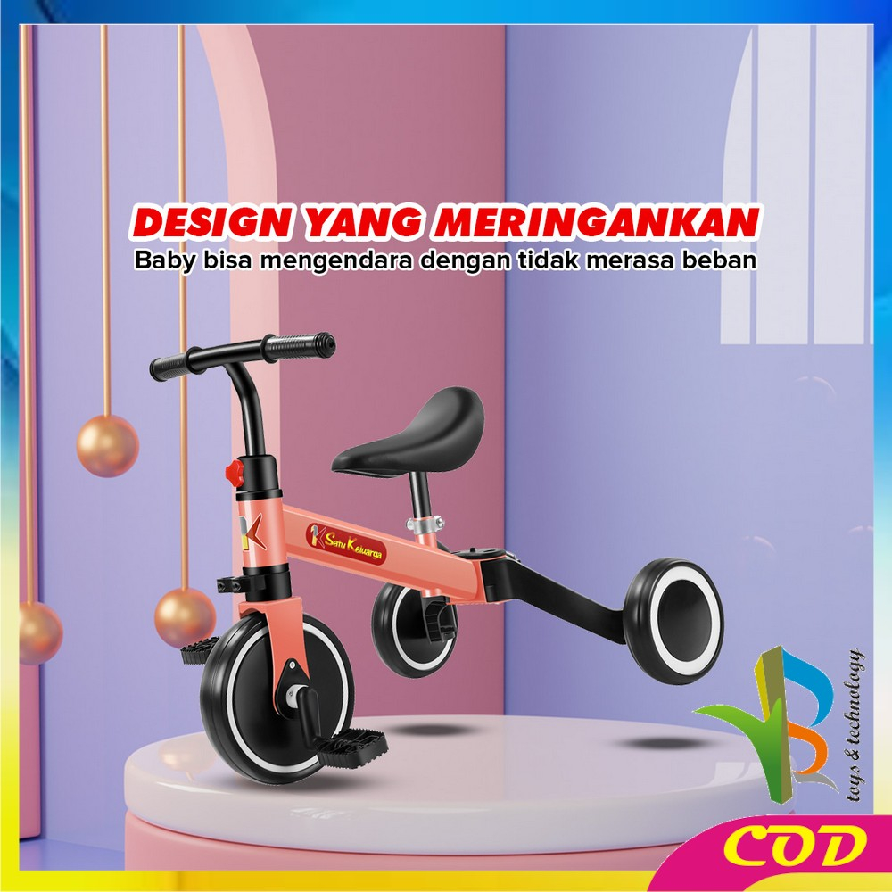 RB-M97 Mainan Sepeda Anak 3 Roda 2in1 Sepeda Keseimbangan Anak Balance Bike Ride On Anak Push Bike