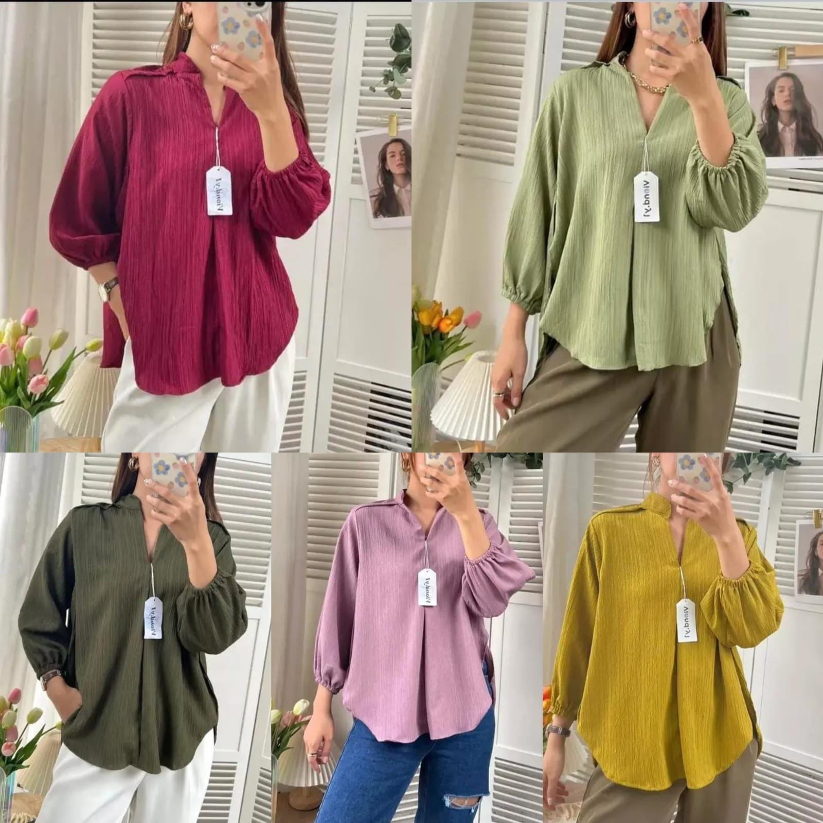 LIVIA BLOUSE WANITA LADY CRUSH | OUTER BABY CRUSH | ATASAN WANITA LENGAN PANJANG