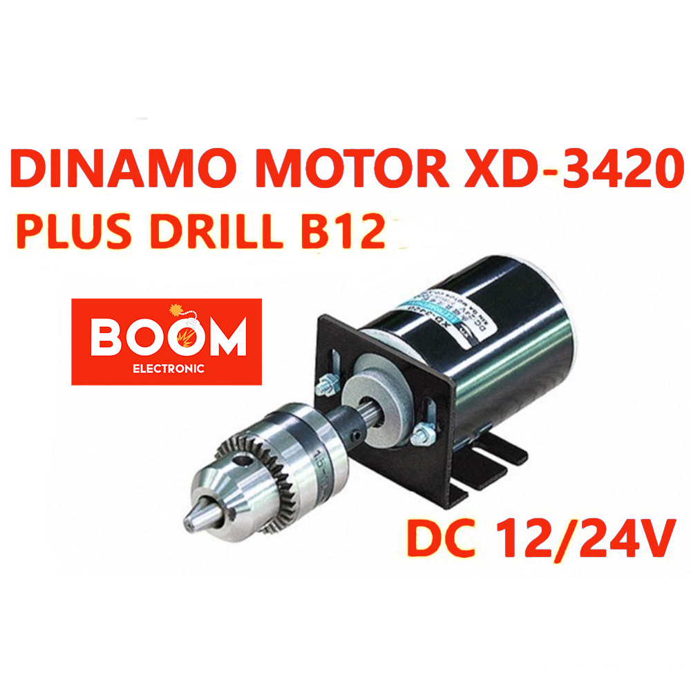 Dinamo Motor XD-3420 DC 12V/24V 30W Plus Drill B12 (8197)