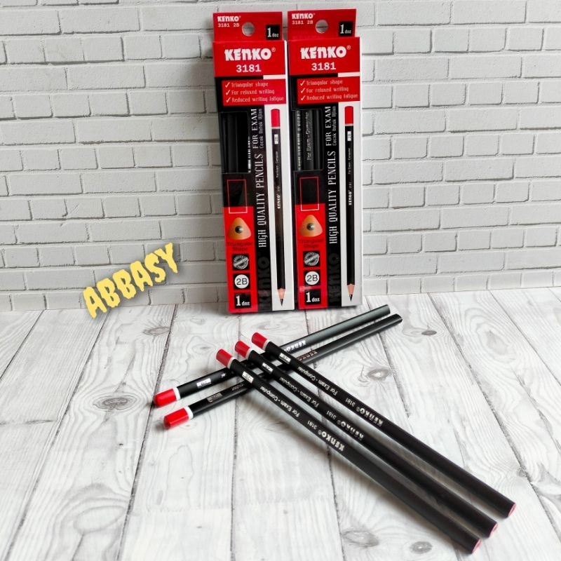 

Pensil KENKO 2B 3181 pensil segitiga triangular shape ( 1 pack isi 12 pcs )
