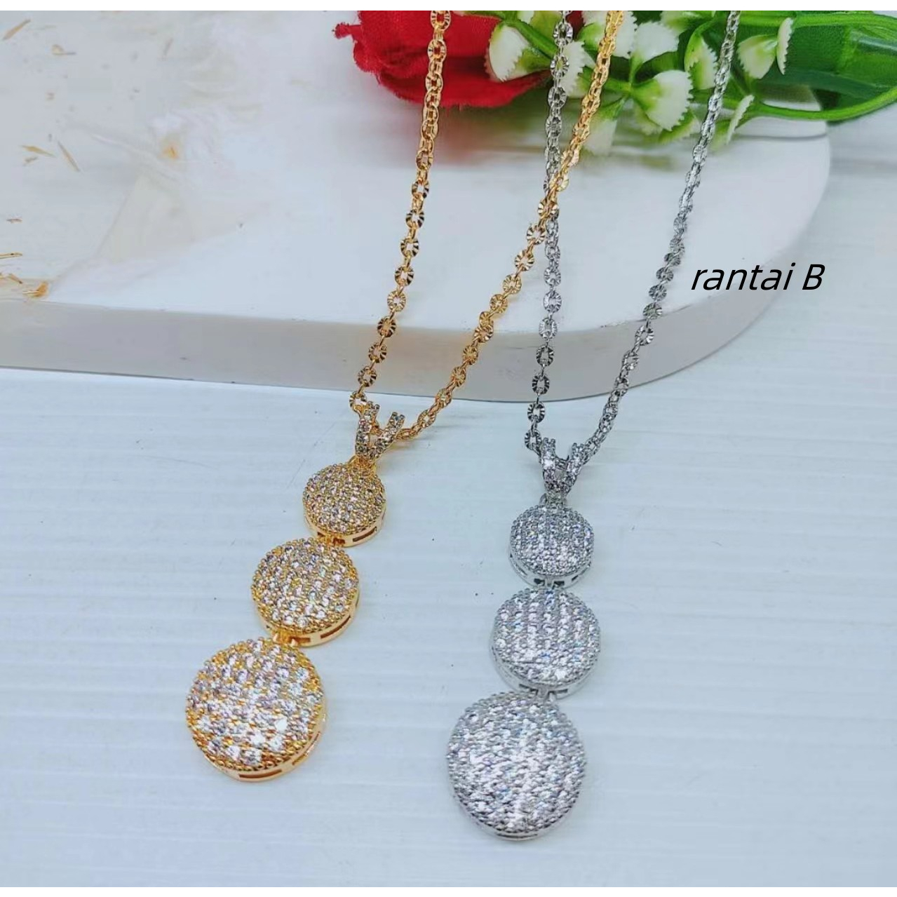 Kalung Xuping Full Mata Lapis Emas Perhiasan Fashion R111