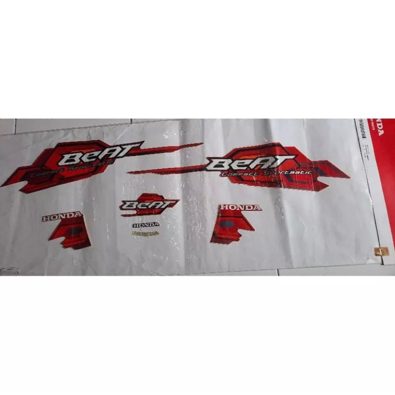 STRIPING BEAT KARBU MERAH 2008/2009 ORIGINAL AHM