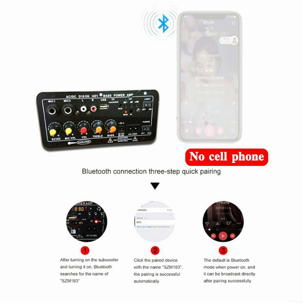 (BISA COD )YUN Mall Bluetooth Amplifier Board 220V 12V 24V Digital Bluetooth Amplifier Amplifier Stereo Mendukung USB TF Remote