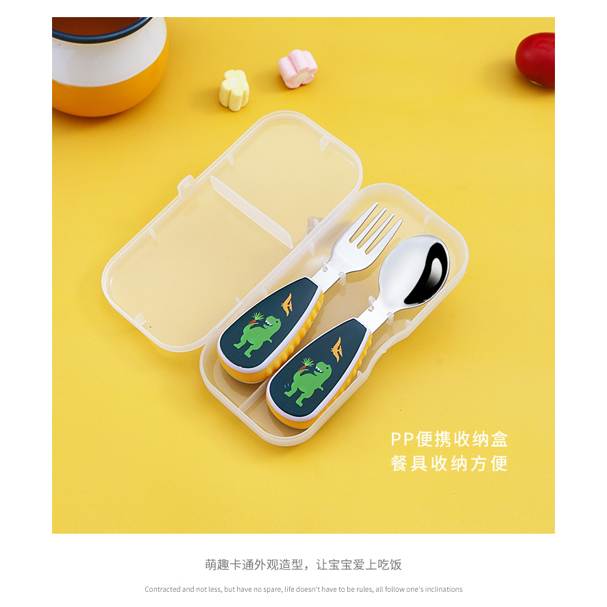 Children Cutlery Spoon and Fork - Sendok dan Garpu Anak Kecil Bonus Kotak Penyimpanan