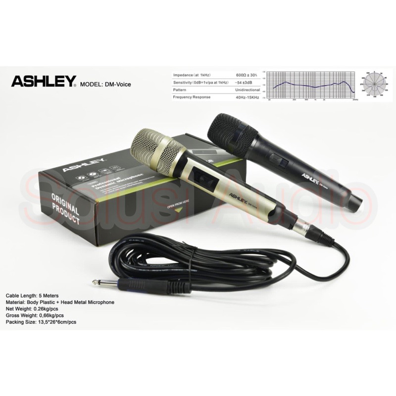 Mic Kabel Mic Ashley DM Voice Original Ashley