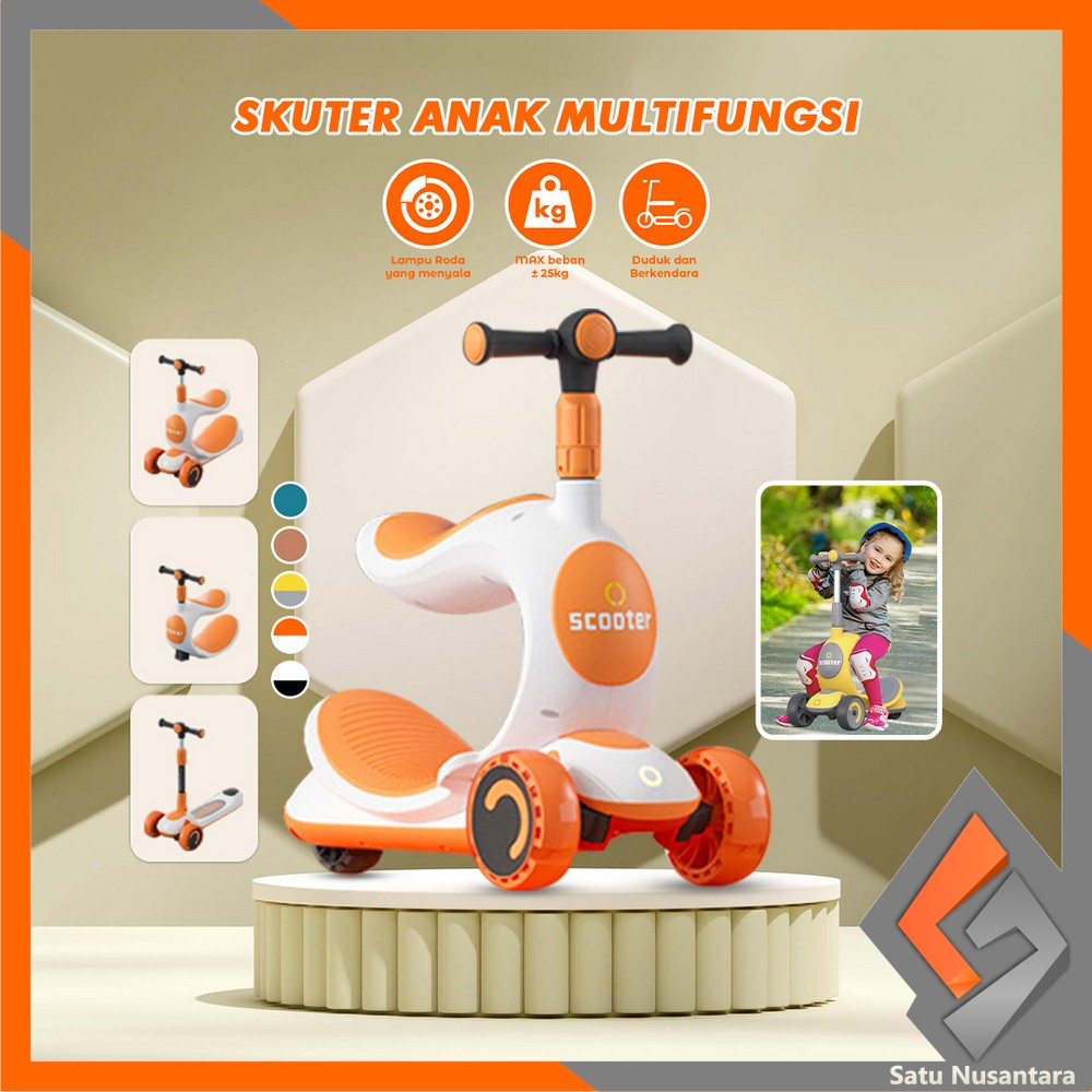 SN-M191 Scooter Anak 3 IN 1 Mainan Dorongan Anak / Otoped Skuter Anak Roda 3 / Kursi Goyang Anak