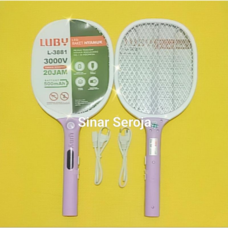 Raket Nyamuk Cas Luby L - 3881 New Murah