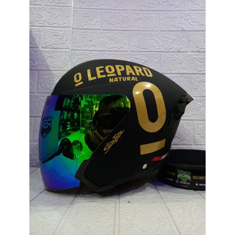 HELM RSV WINDTAIL BLACK DOFF LEOPARD GOLD