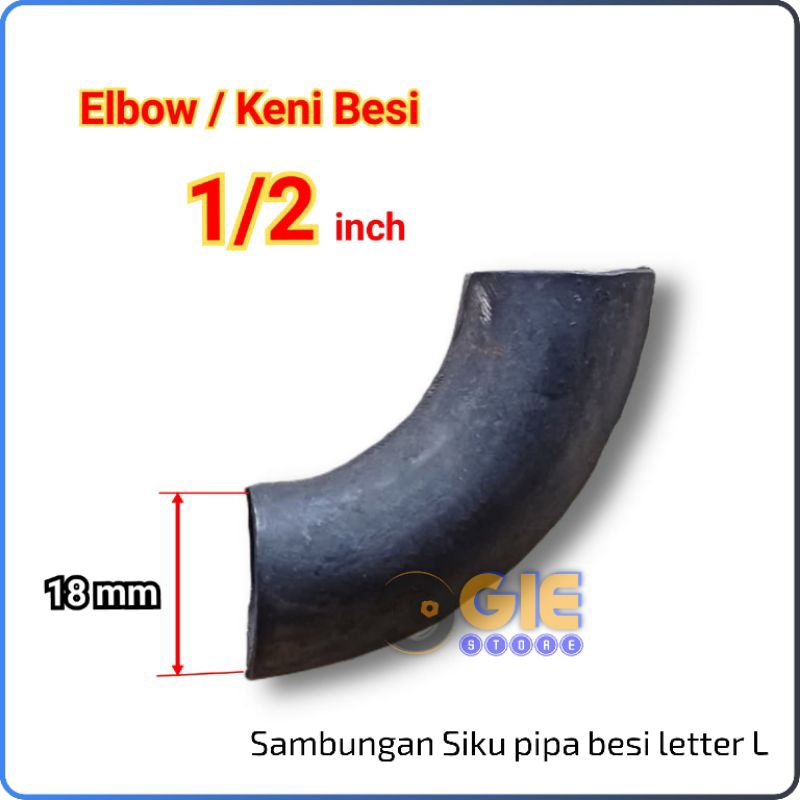 Elbow Keni Elbo Pipa 1/2 inch Setengah in Ornamen Pagar Tralis Besi Tempa