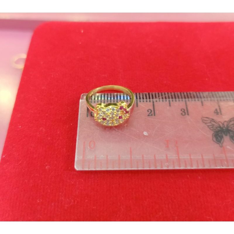 CINCIN ANAK HELLOKITY MATA PERAK 925 LAPIS EMAS 24K