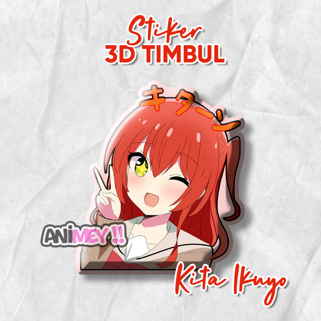 

Stiker Emblem 3D Timbul Kita Ikuyo / Stiker Anime Resin