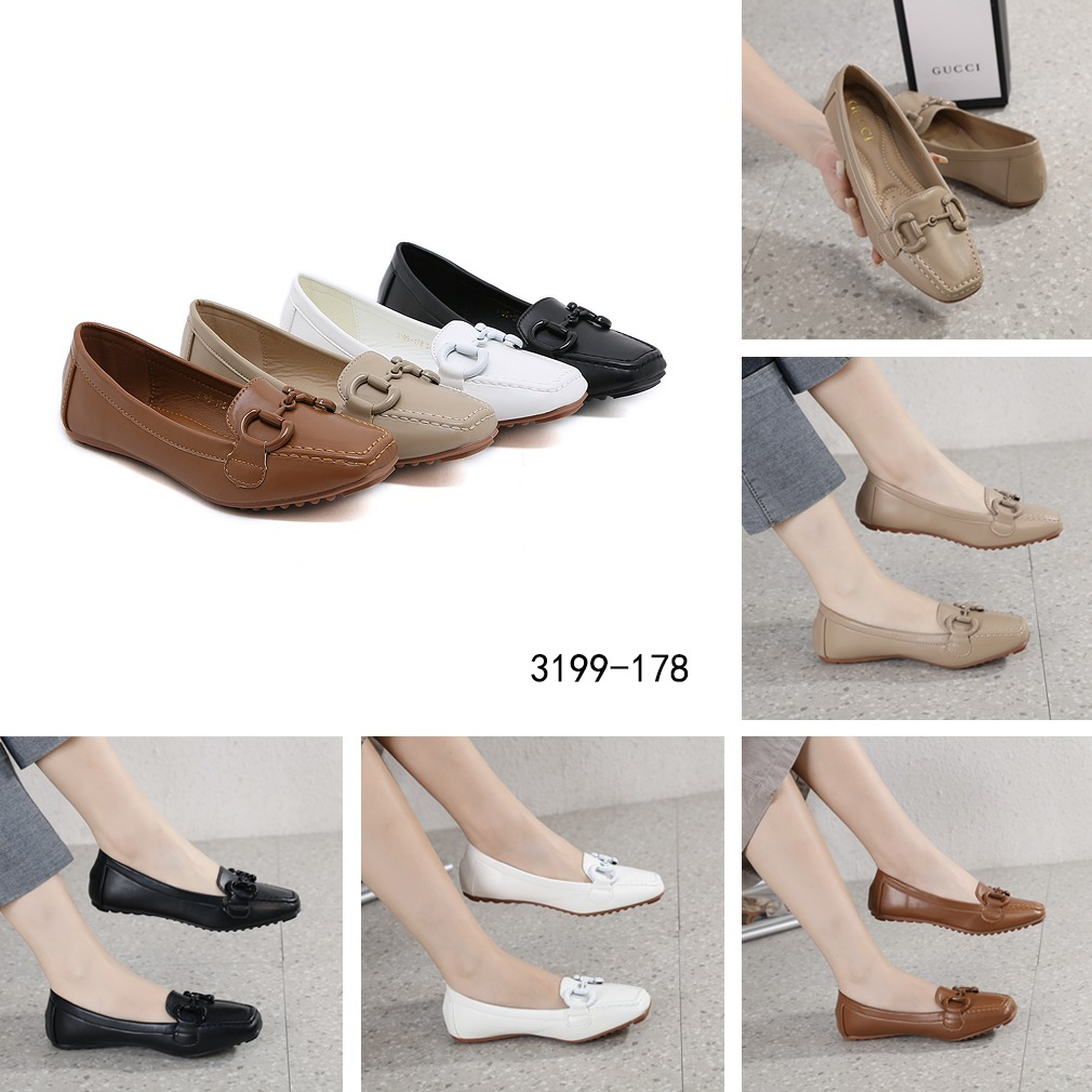 gc 3199-178 Leather Horsebit Loafer Flat Shoes