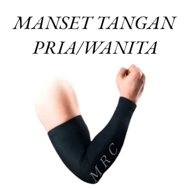 Manset Tangan Unisex Pria/Wanita Hitam Polos Panjang