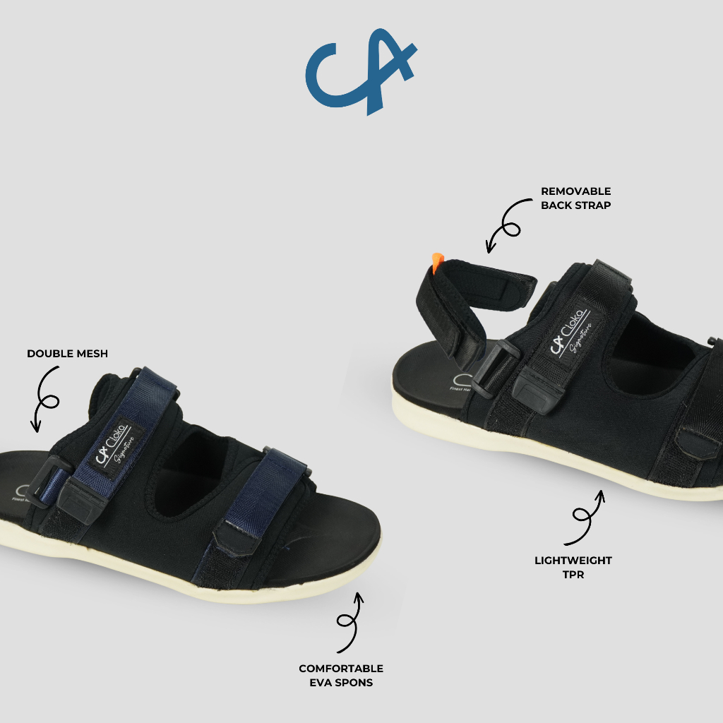 Sandal Pria Kasual Traveling Santai Adjustable Strap Sendal Gunung Anti Slip Haji Umroh Slip On Cloka Carmello