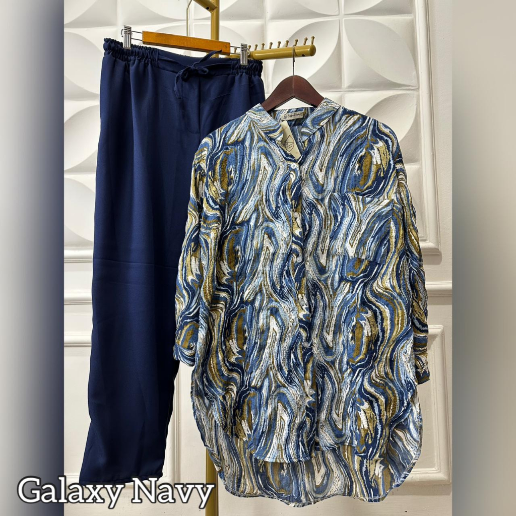 Coza Oneset Galaxie Marble Cringkel Kombinasi Syakila Size Standar - Jumbo XXL