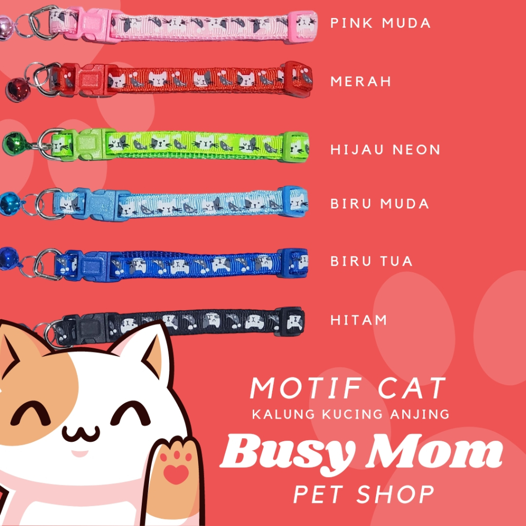 Motif Paw Kalung Lonceng Anjing Kucing Kelinci Musang Dog Cat Rabbit Collar Motif Lucu