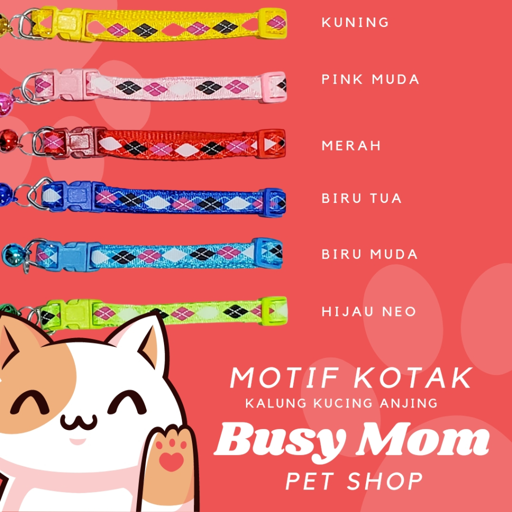 Motif Paw Kalung Lonceng Anjing Kucing Kelinci Musang Dog Cat Rabbit Collar Motif Lucu