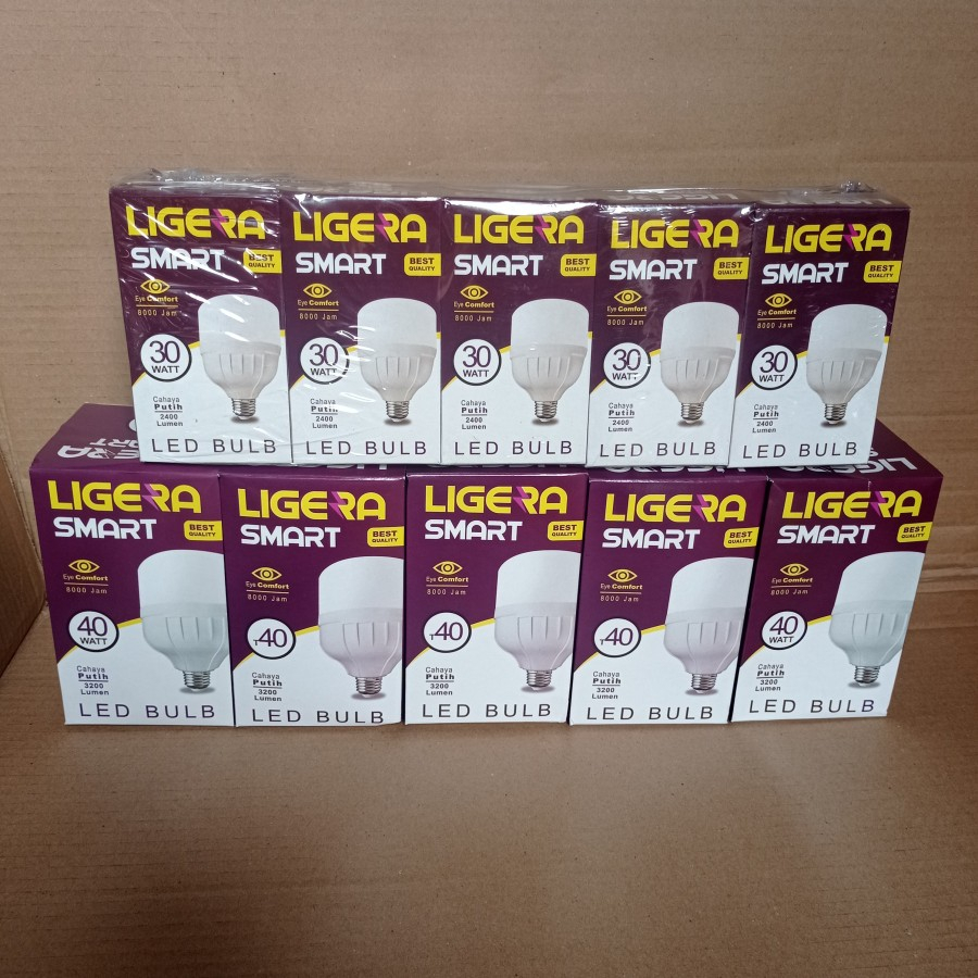 Lampu LED LIGERA Smart Bohlam LED 40W 30W 20W 15W 10W 5W PAKET 10PCS