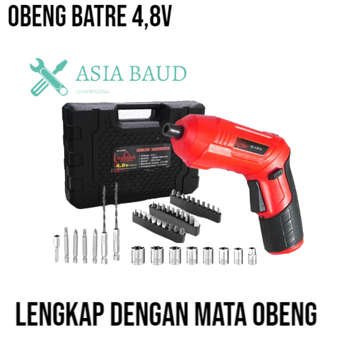 Cordless Screwdriver 4.8 V / Mesin Bor Cordless Mini 48pcs Set / Bor mini / Screwdriver Baterai