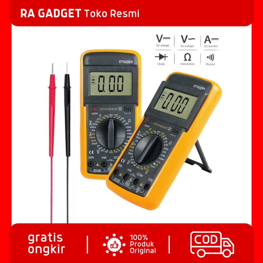 Pocket Size Digital Multimeter AC/DC Voltage Tester / Digital Clamp Meter Tester Alat Pengukur Tegan
