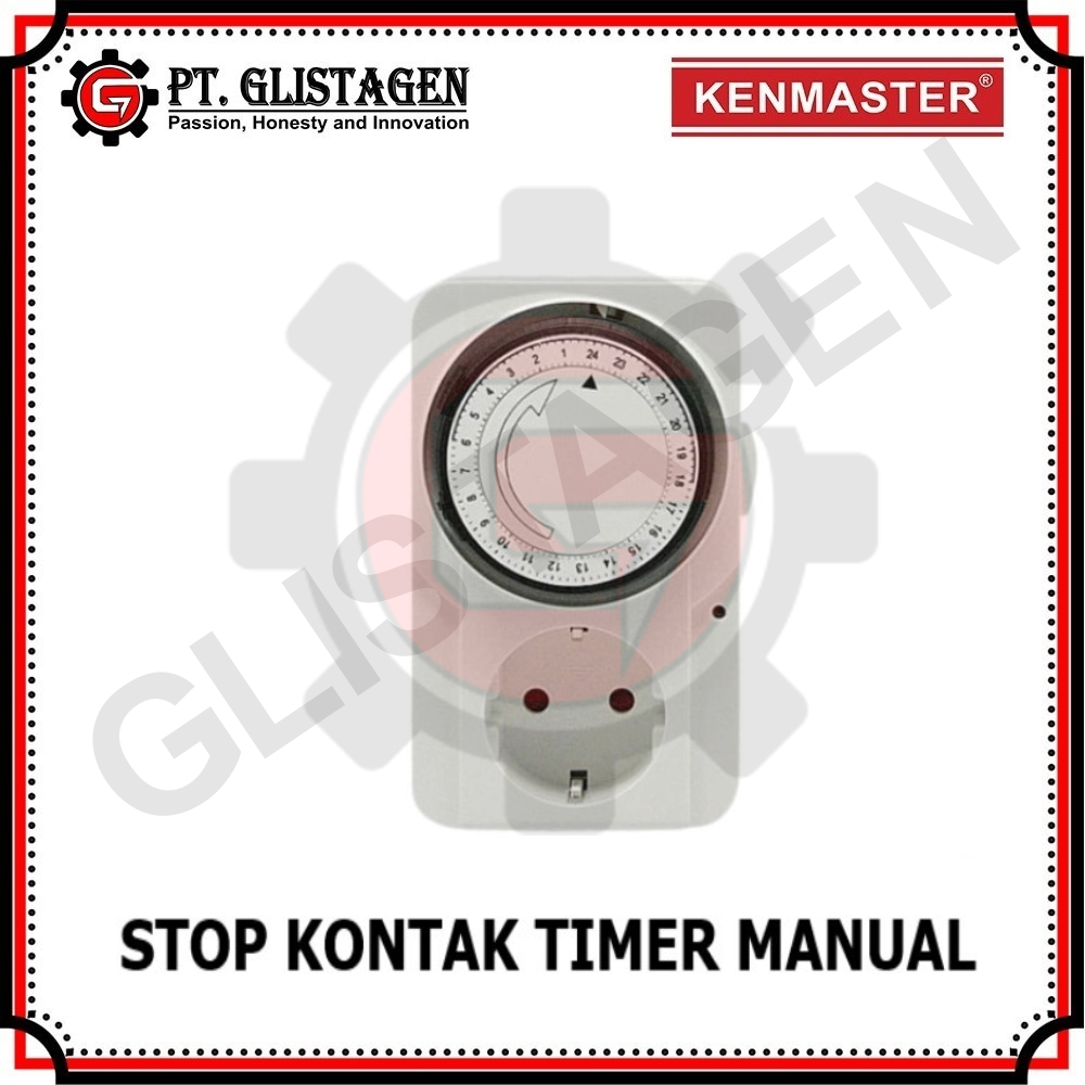 KENMASTER Stop Kontak Timer Listrik Manual Analog 24 Jam ORIGINAL