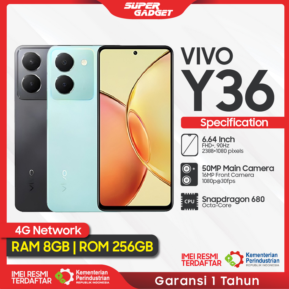 VIVO Y36 4G 5G 8/256 GB RAM 8 ROM 256 8GB 256GB HP Smartphone Android