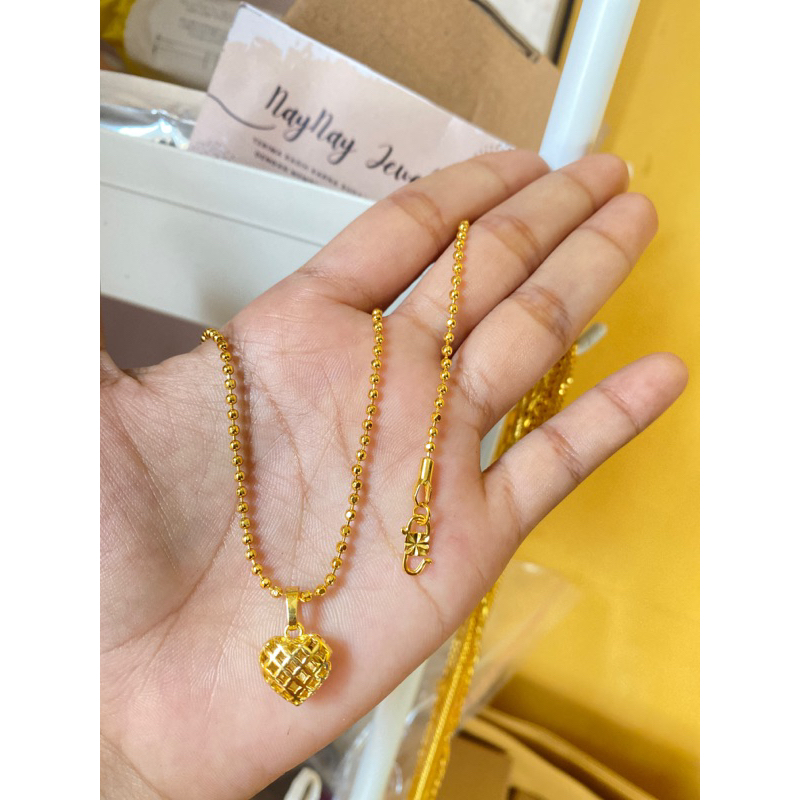 Kalung merica love titik warna 24k