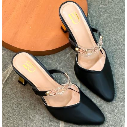 heels import kondangan Kekinian terbaru 2022 Nyaman MOTIF TALI IKAT O1U4 Polos suede heels tali pest