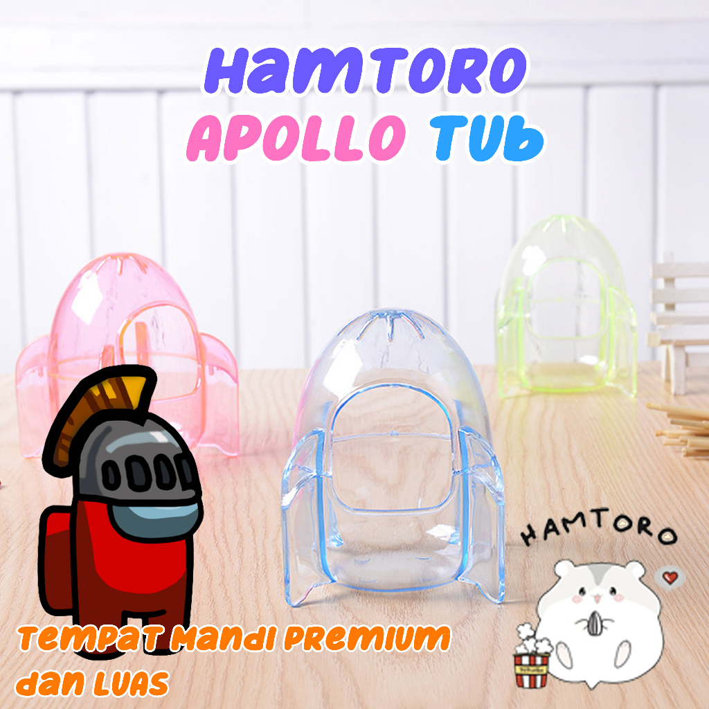 Hamtoro Apollo Tub Tempat Mandi, Pup dan Pip Hamster Bentuk Roket