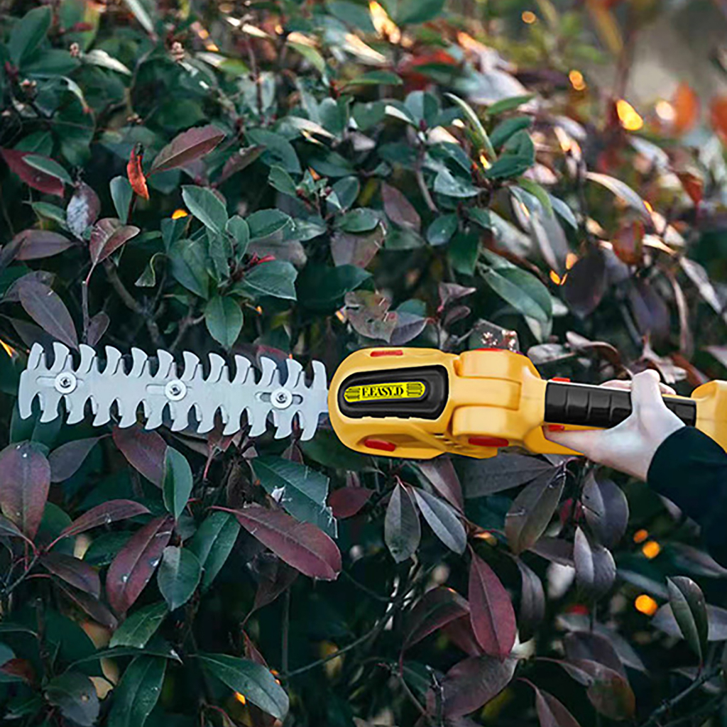 Bonkyo Gunting Rumput Tanpa Kabel | Pemotong Rumput Pemangkas Semak | Shrubber Handheld Hedge Trimmer Hedge Shears, 2-in-1 Electric Hand Held Grass Shear untuk Taman Lawn