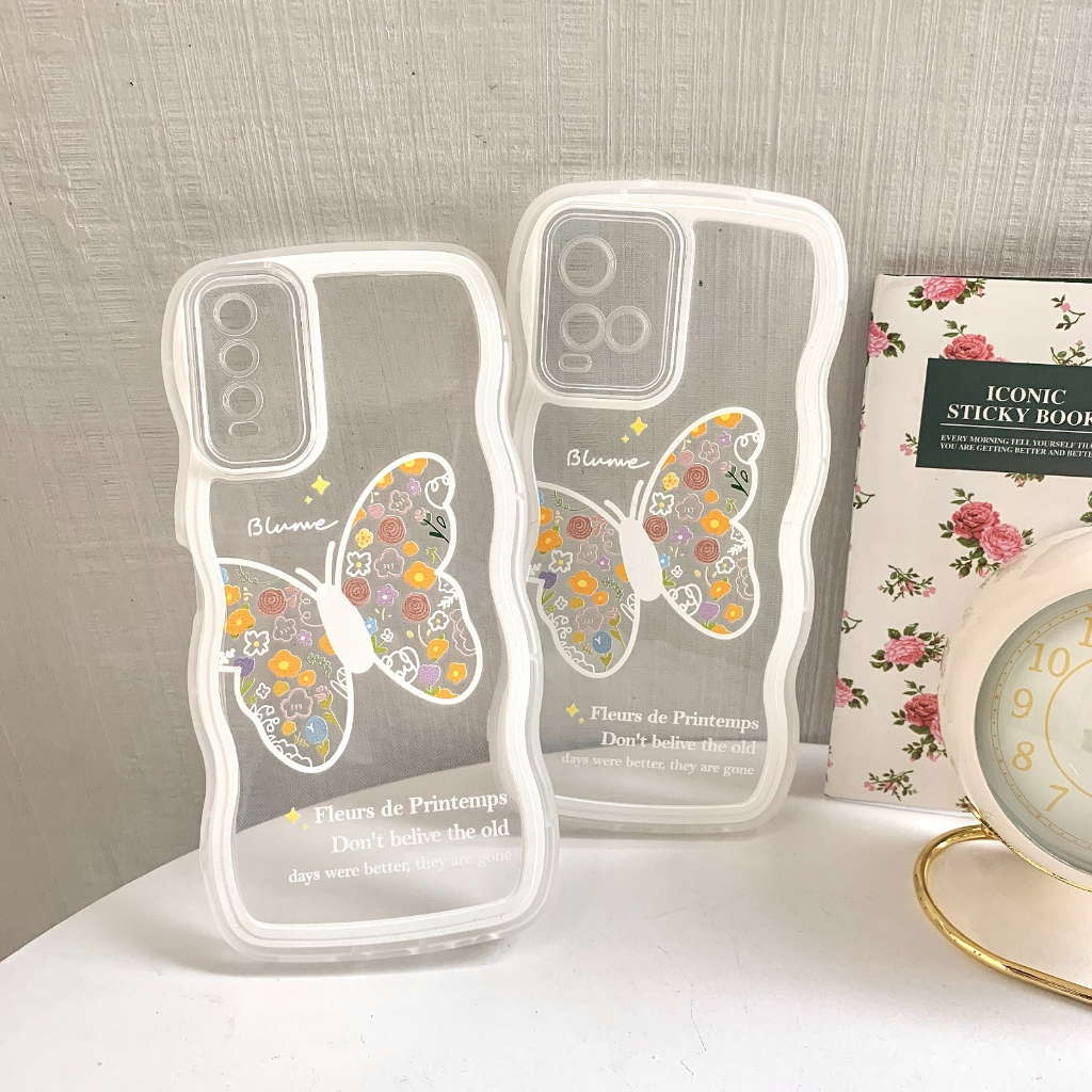 SOFTCASE WAVE BUTTERFLY case oppo a15 a16 a16k a16e a17 a17k a1k realme a31 2020 a3s c1 a52 a92 a53 a33 a54 a57 2022 a5s a7 f9 a74 a76 a96 a9 a5 reno 4f 5 6