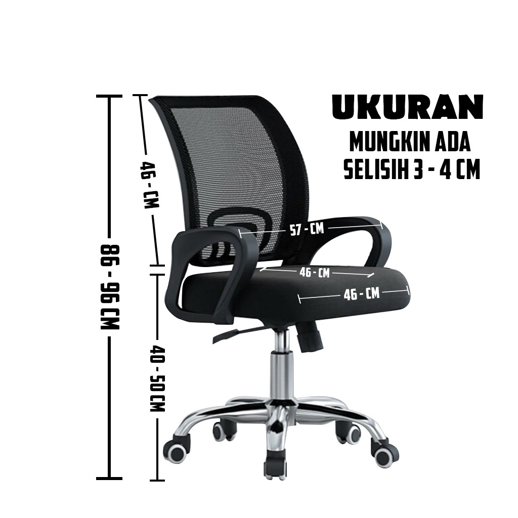 bgy-1 Kursi Kerja Kantor Jaring Putar Hidrolis kaki chrome besi cod