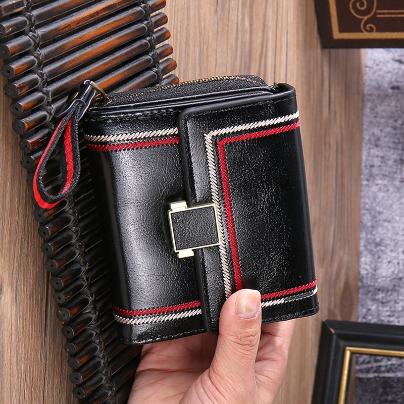 DOMPET LIPAT WANITA KECIL IMPORT KULIT HITAM CYBELA WA695B5 MINI SLOT KARTU RESLETING KOIN PENDEK REMAJA KOREA KEKINIAN LUCU MURAH SIMPLE BRANDED BATAM PREMIUM CEWEK