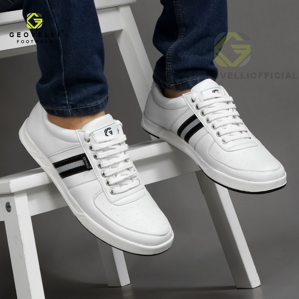 MODEL TERBARU GEOVELLI  SNEAKERS SNEKER PRIA COWOK KASUAL CASUAL KETS RUNNING OLAHRAGA WARNA PUTIH