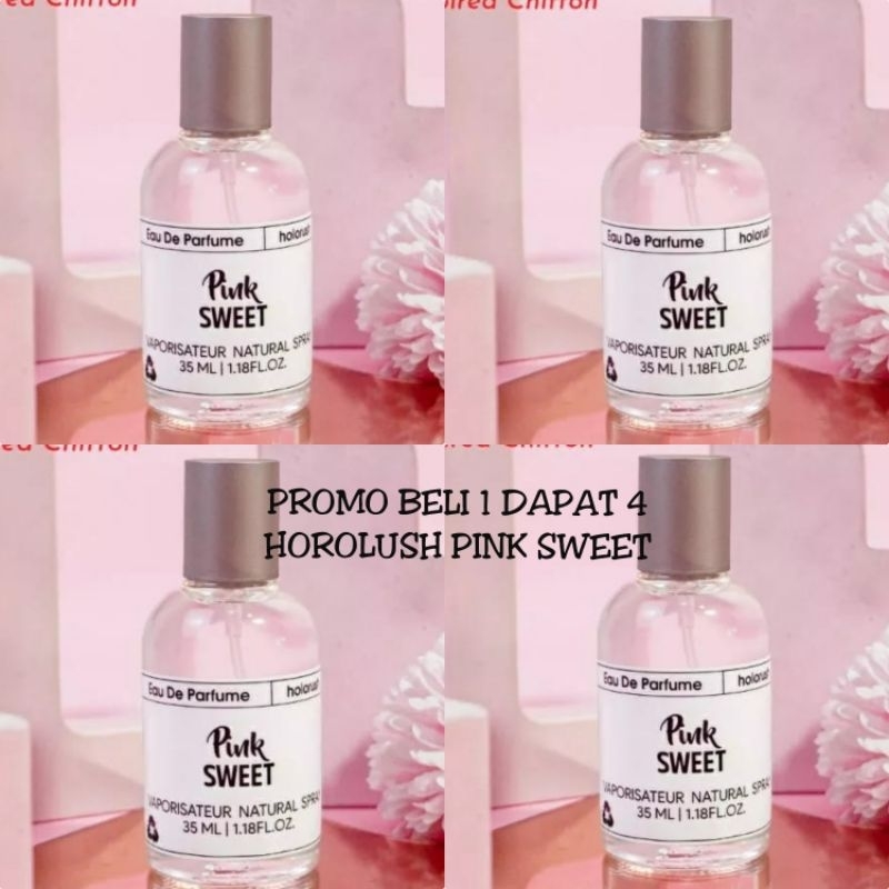 BELI 1 DAPAT 4 PCS HOROLUSH PINK SWEET PARFUM WANITA TERLARIS NO. 1 WANGI TAHAN LAMA 30 ML