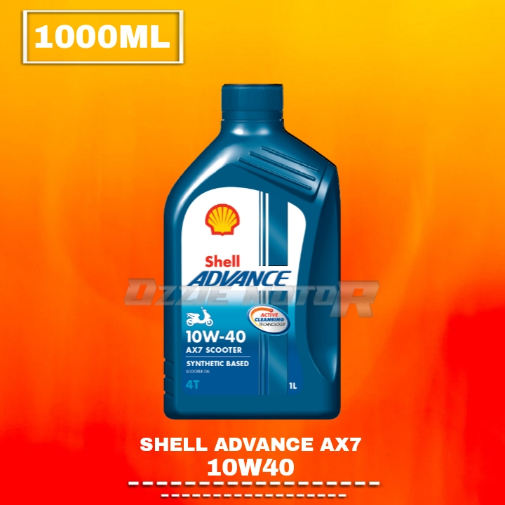 Shell Advance AX7 Scooter 10W-40 10W/40 10W-30 10W/30 JASO-MB 800 ml &amp; 1000 ml 4T Oli mesin matic Varian