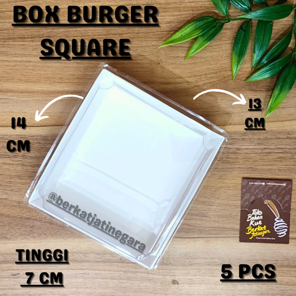 BOX BURGER SQUARE / MIKA BOX BURGER / 5 PCS