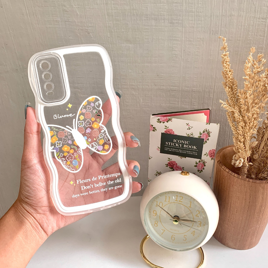 SOFTCASE WAVE BUTTERFLY case redmi 10 4g  9 9a 9c 9t pocophone m3 a1 a2 note 11 pro 8 9