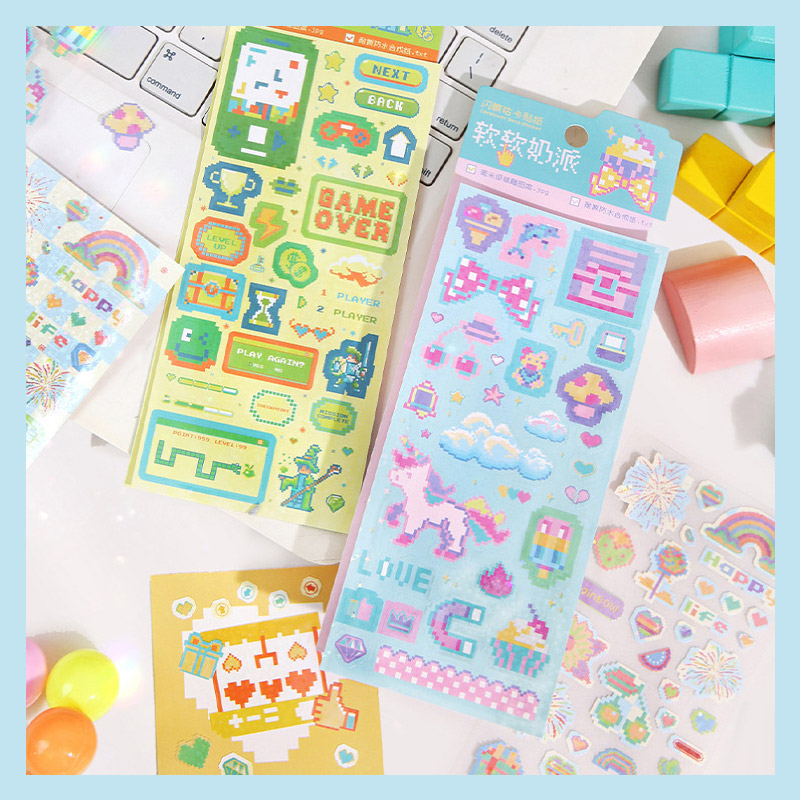 

Sticker Dekor Lucu Ala Korea | untuk Diary dan Jurnal | Retro Pixel Edition