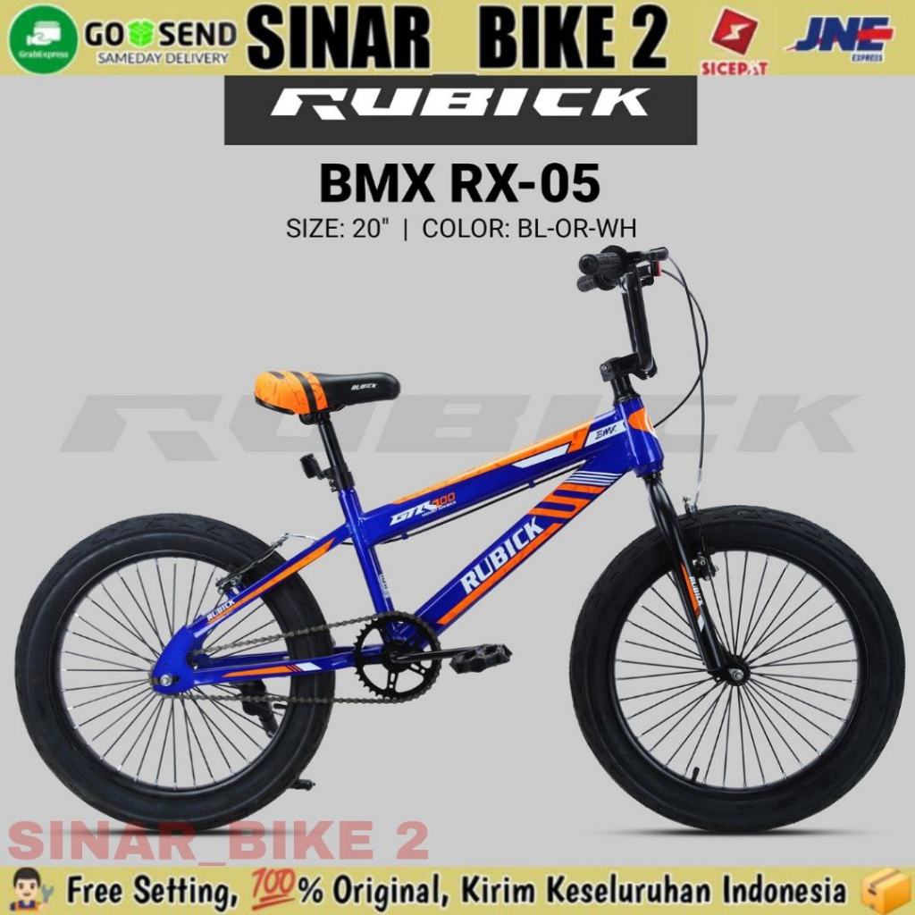 Sepeda Anak Laki BMX RUBICK RX 05 Ukuran 20 Inch Ban 3.0