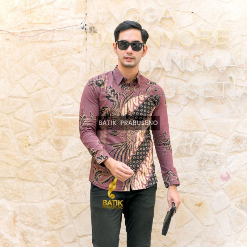 Kemeja Batik Pria Slimfit Lengan Panjang Batik Prabuseno Modern Motif Durmagati Seragam Kerja Lamara
