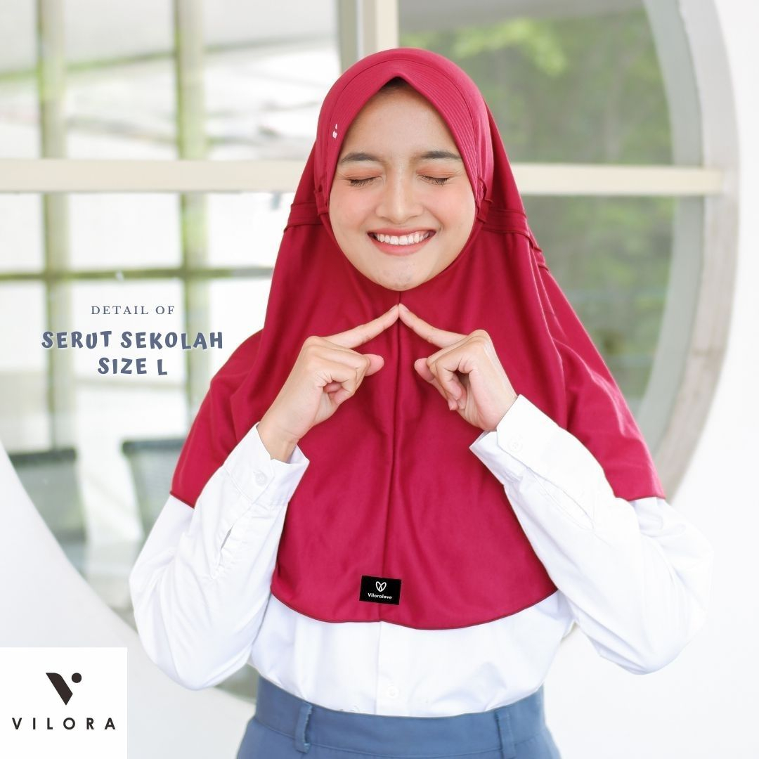 Vilora - Kerudung Sekolah Serut New Color 2023 (Hijab Instan)