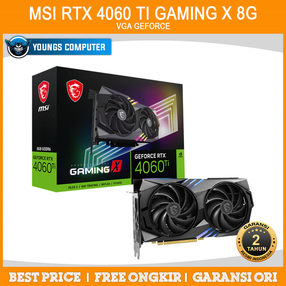 VGA MSI GeForce RTX 4060 Ti GAMING X 8G | RTX 4060Ti 8GB GDDR6