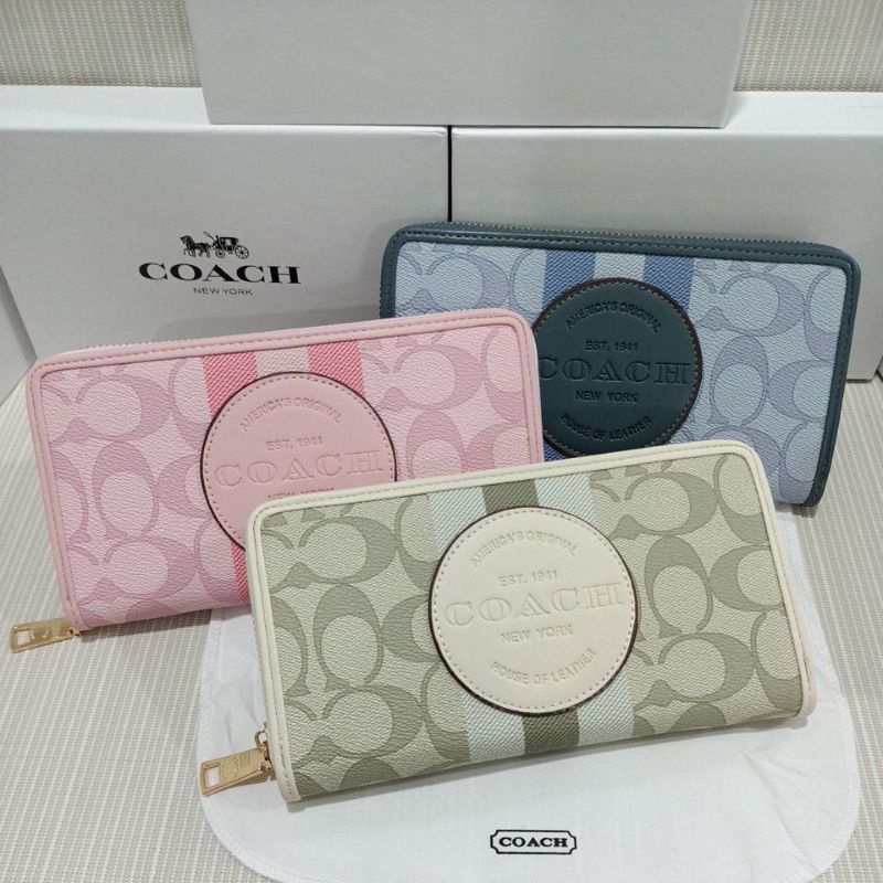 NEW !! Dompet C0ACH Dempsey Signature large with box