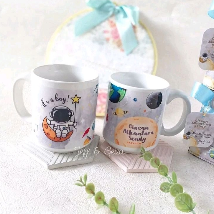 Souvenir mug custom gambar bebas 