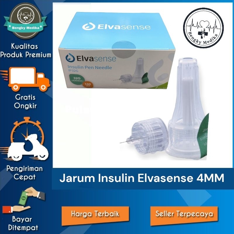 10Pcs Jarum Insulin Elvasense 4mm  Pen Needle Elvasense
