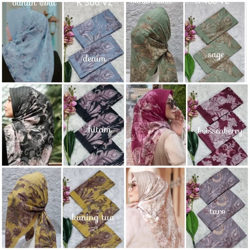 kerudung segi empat  motif voal motif lasercut denay motif voal motif premium