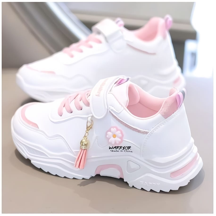 Sepatu Sneaker  Anak Perempuan 3-13 Tahun Motif Bunga Warior