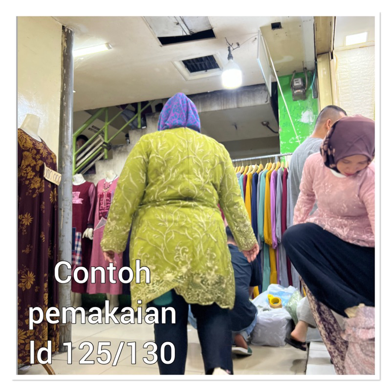 TUNIK JUMBO LINGKAR DADA 130 Set Tunik Tulle tunik tile bordir kebaya tille kebaya modern brokat